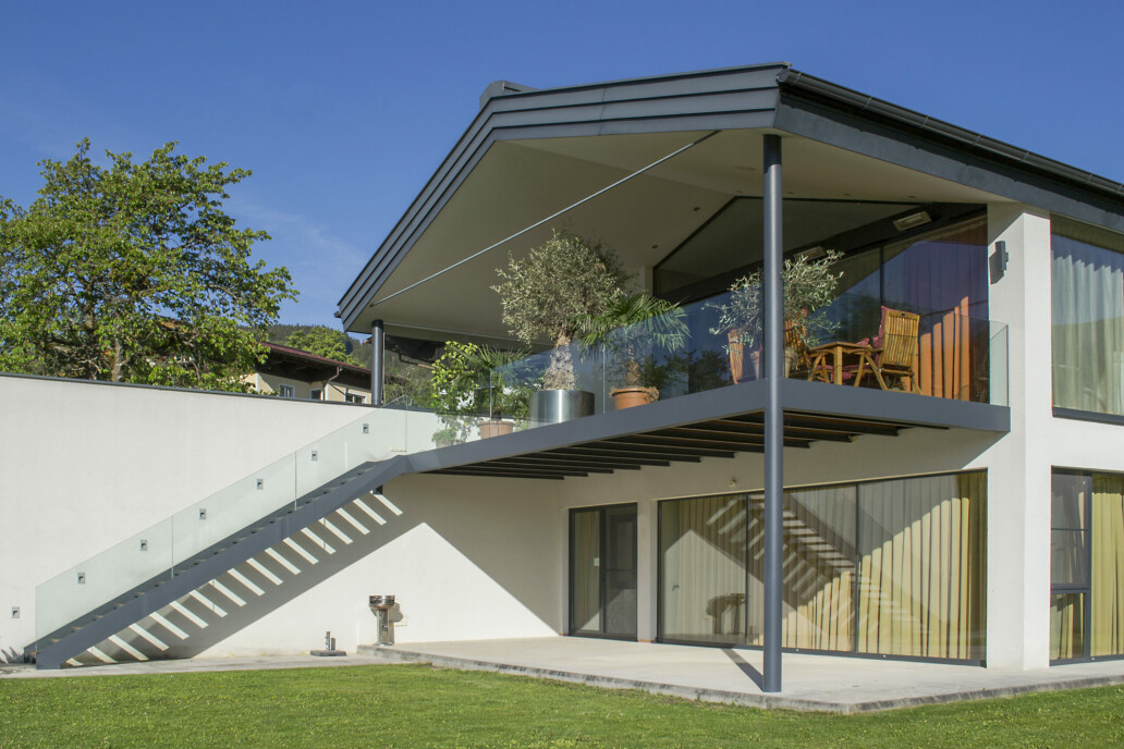 terrasse nurglas gelaender - glasbau